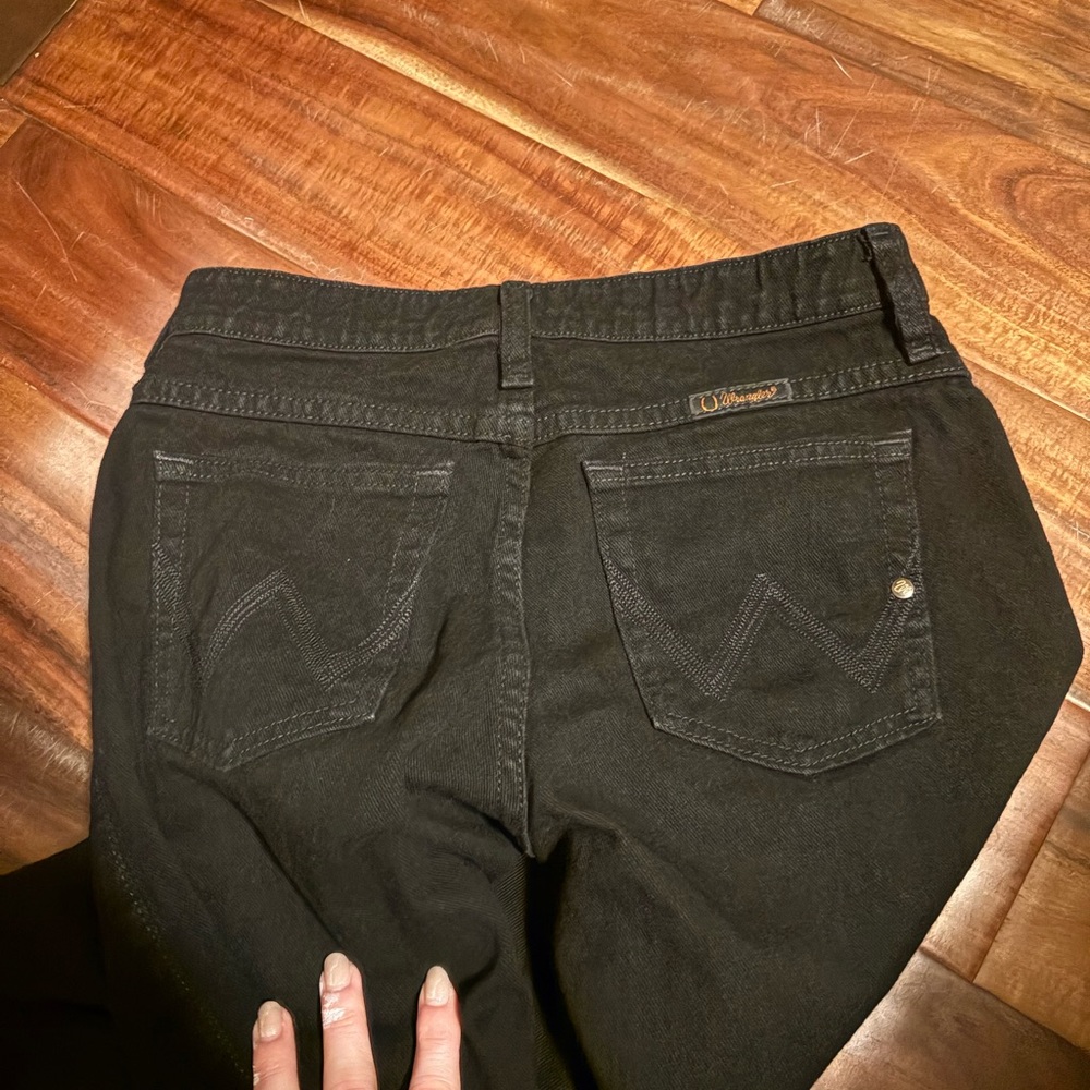 Wrangler Q-Baby Black Bootcut Jeans No Gap Waistband Size 26 27 (0329) - Picture 1 of 7